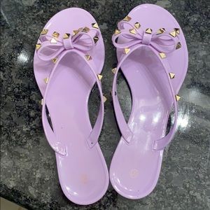 Studded gold sandal  10 light purple sandals